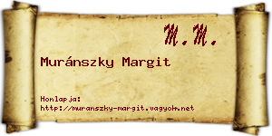 Muránszky Margit névjegykártya