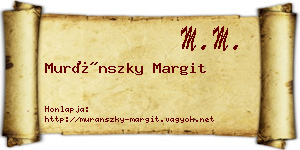 Muránszky Margit névjegykártya